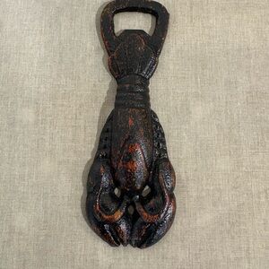 Cast Iron Lobster Bottle Opener - Maine Nautical Souvenir - Dark Red - 5.75"